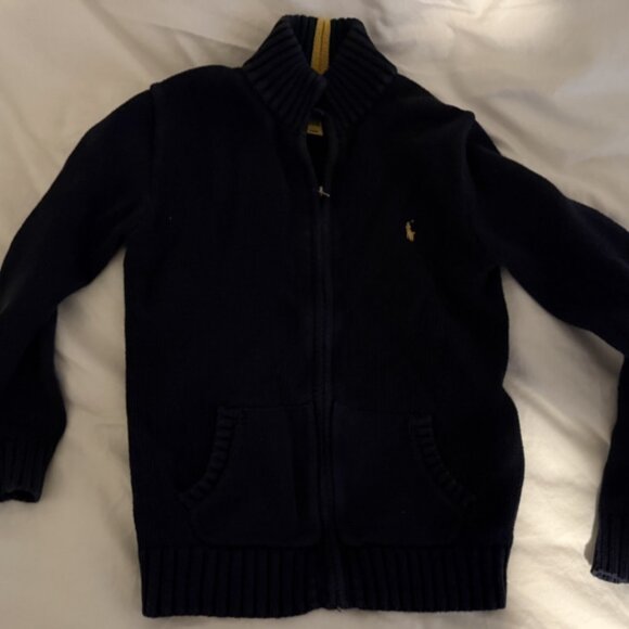 LIMITED EDITION POLO RALPH LAUREN SIZE 6 ZIP-UP CARDIGAN-STYLE KID HOODIE - Picture 1 of 3
